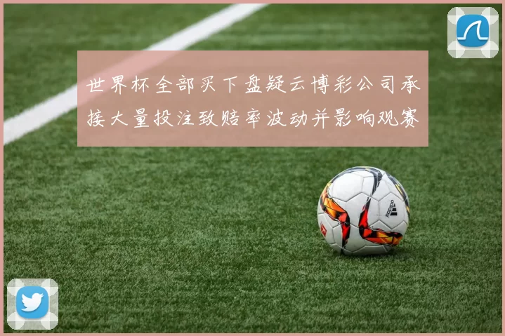 世界杯全部买下盘疑云博彩公司承接大量投注致赔率波动并影响观赛焦点